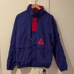 PALACE Blue and Cayenne Supplex Logo Jacket with Palace store bag from store